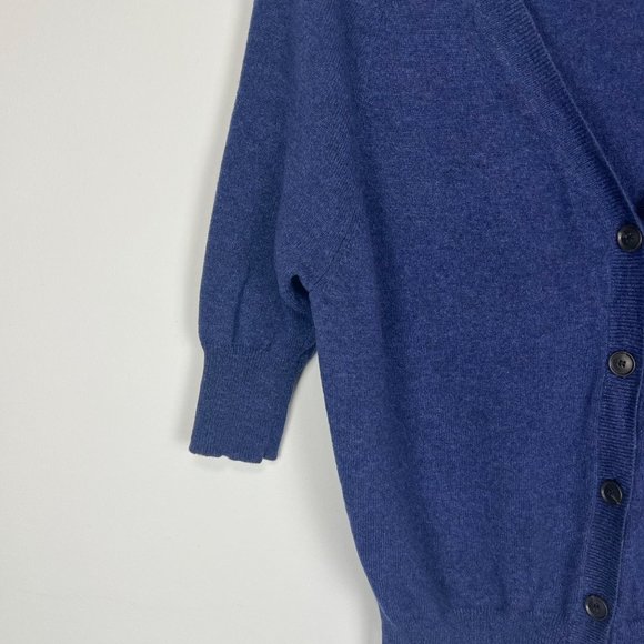 Theory Blue Cashmere V Neck Button Front Slouchy Cardigan Sweater size XS - Picture 4 of 11